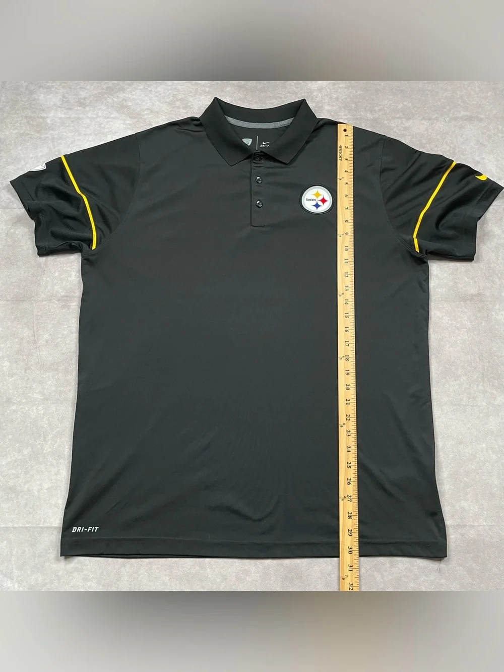 Pittsburgh Steelers Nike Polo Mens XL Black NFL Equipment Dri Fit On Field